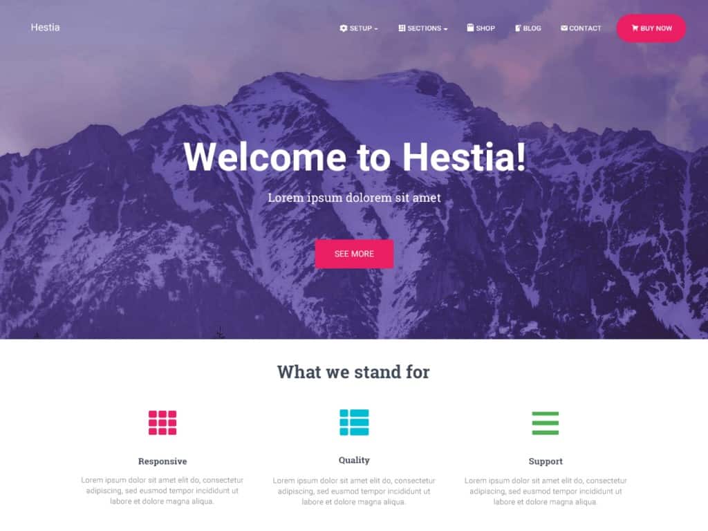 Hestia WordPress theme